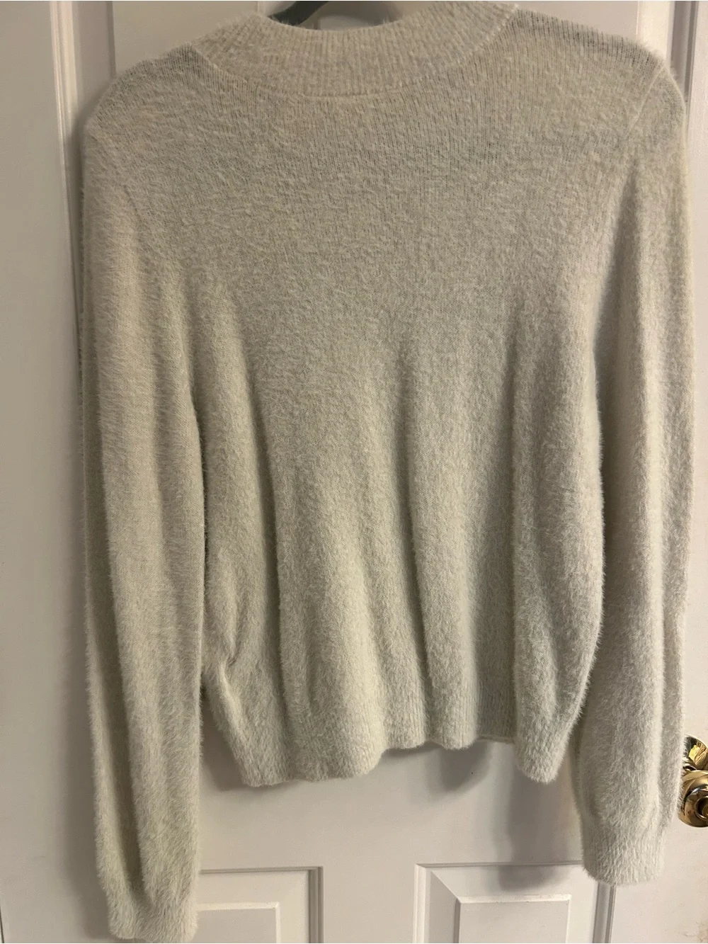 Girls abercrombie kids Cream Fuzzy Crewneck Sweater